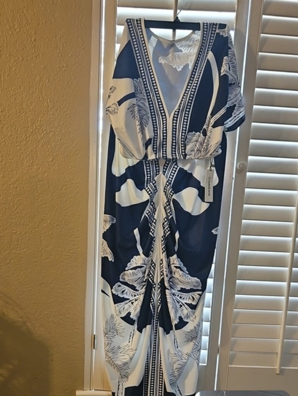 Commense Navy & White Floral V-Neck Maxi Dress - Picture 4 of 4